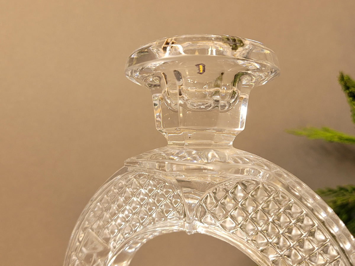 Vintage Crystal Horseshoe Candle Holder • 24% Lead Crystal • Gus-Khrustalny Russia • Rare Soviet Crystal Decor