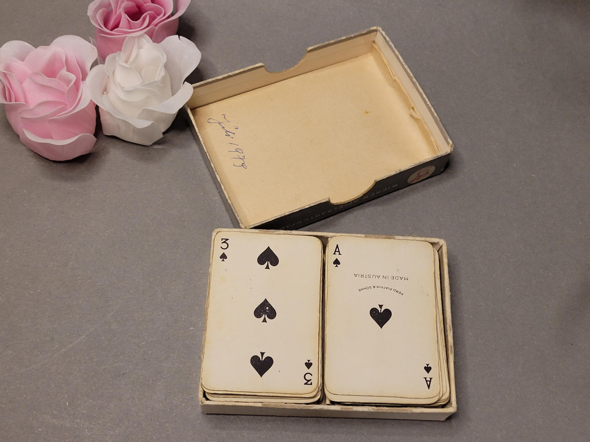 Blaues Deck mit Rosenmuster