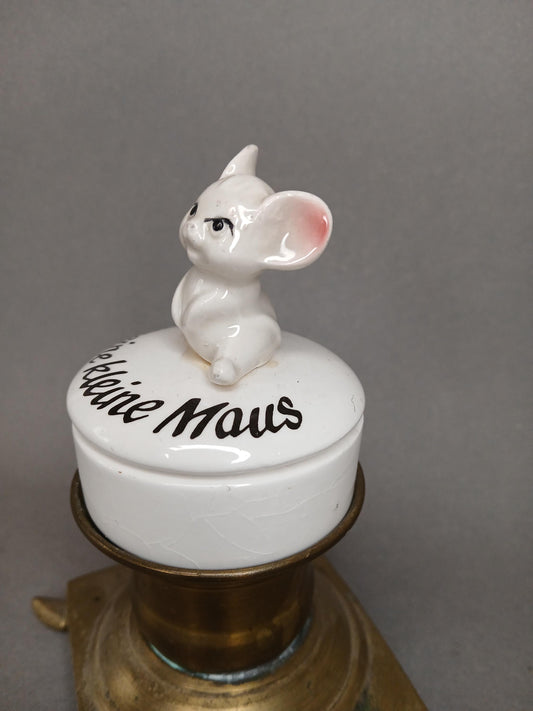 Herzförmige Porzellandose mit Mausfigur und Aufschrift „Für meine kleine Maus“ – Gesamtansicht