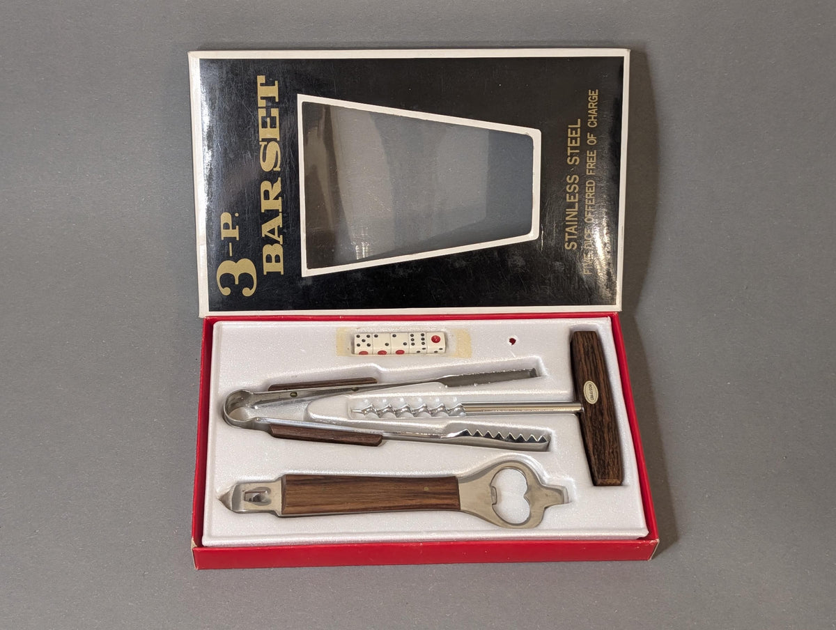 Vintage Bar-Set mit Würfeln in Originalbox, Gesamtansicht