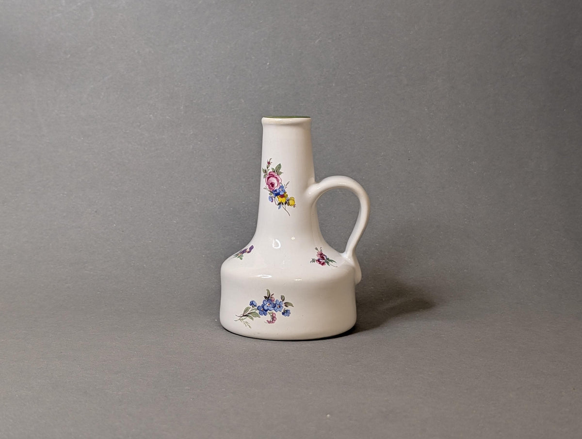 Schmerhuber Steyr Keramik-Krugvase mit handgemalten Blumen 1983, Gesamtansicht