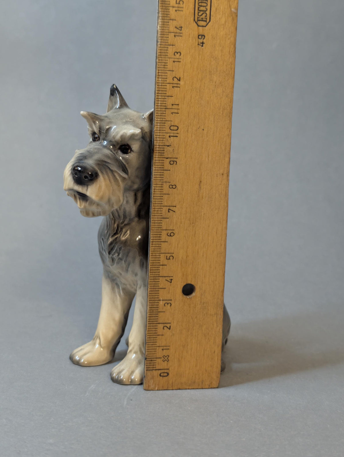 Schnauzer neben Vintage-Deko