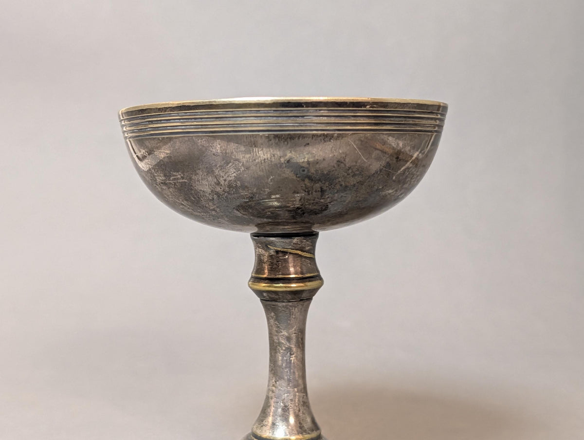 Antique Austrian Silver Plated Goblet P Tauers Sohne Vienna Chalice Small Vintage Tazza Brutalist Gothic Altar Cup Deco Circa 1900