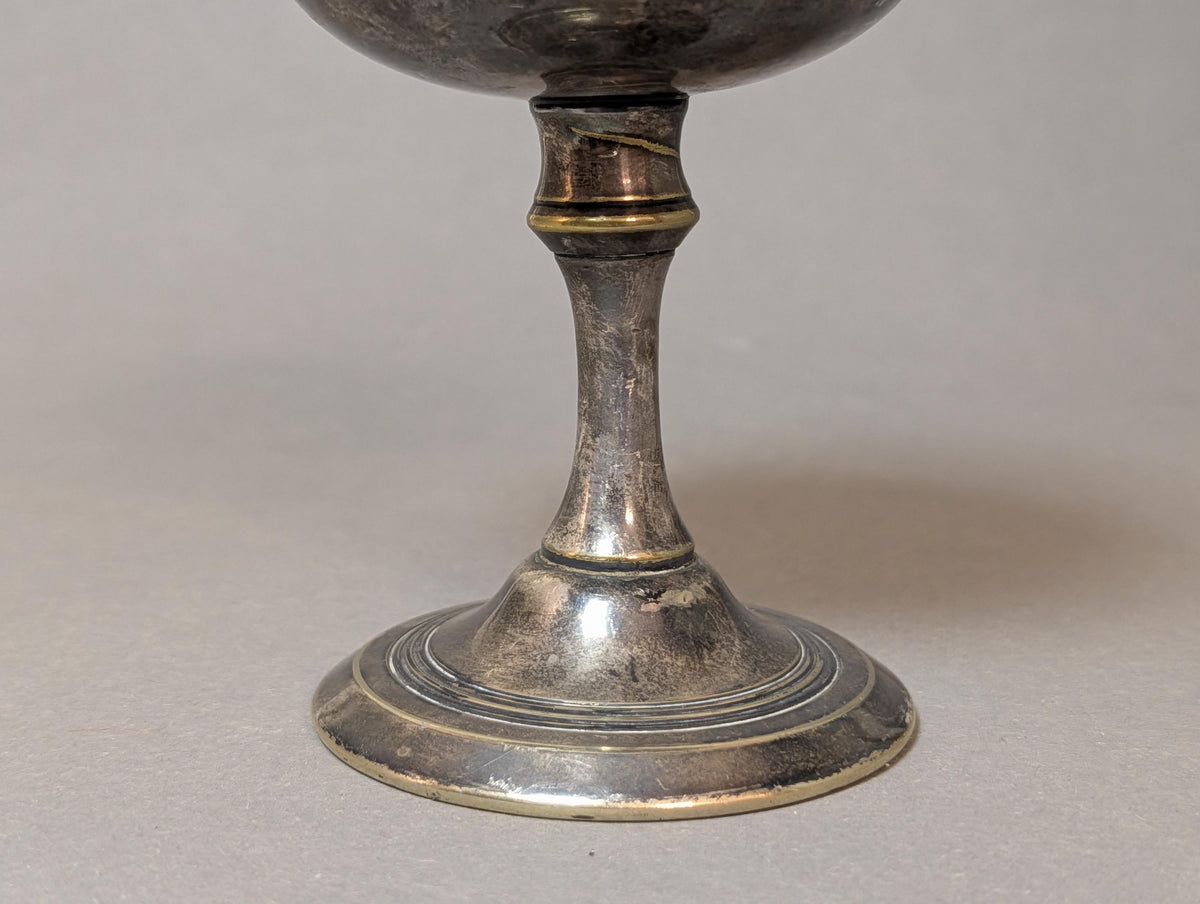 Antique Austrian Silver Plated Goblet P Tauers Sohne Vienna Chalice Small Vintage Tazza Brutalist Gothic Altar Cup Deco Circa 1900
