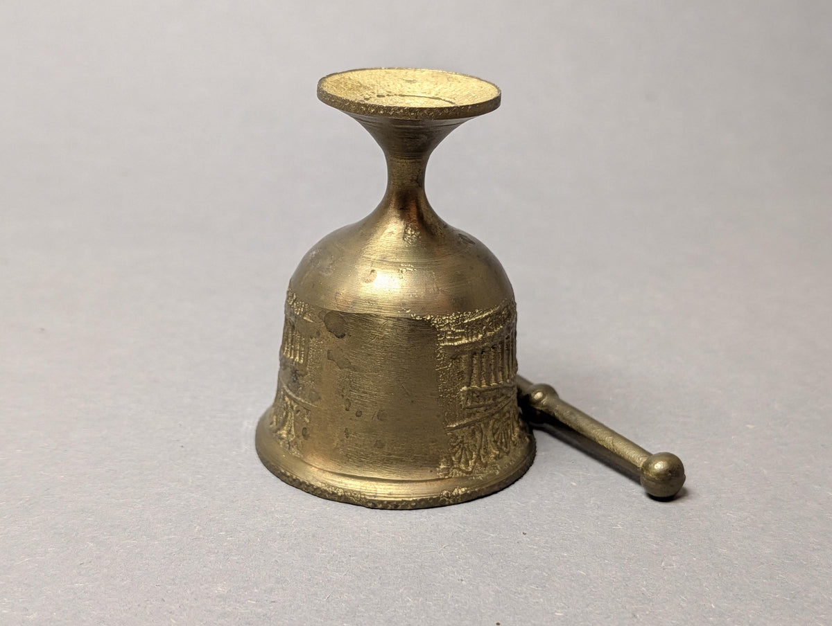 Vintage Brass Miniature Mortar Pestle Parthenon Greek Souvenir Small Spice Grinder Solid Brass Saffron Crusher Mid Century Vessel