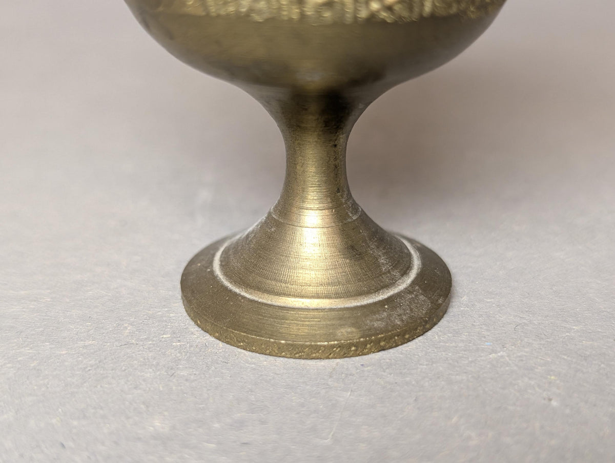 Vintage Brass Miniature Mortar Pestle Parthenon Greek Souvenir Small Spice Grinder Solid Brass Saffron Crusher Mid Century Vessel