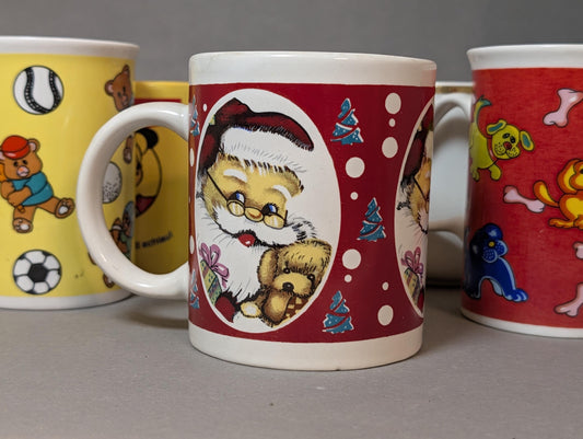 Fünf verschiedene Vintage Porzellanbecher, Retro-Sammlung – Gesamtansicht, Vintage Österreich/Deutschland