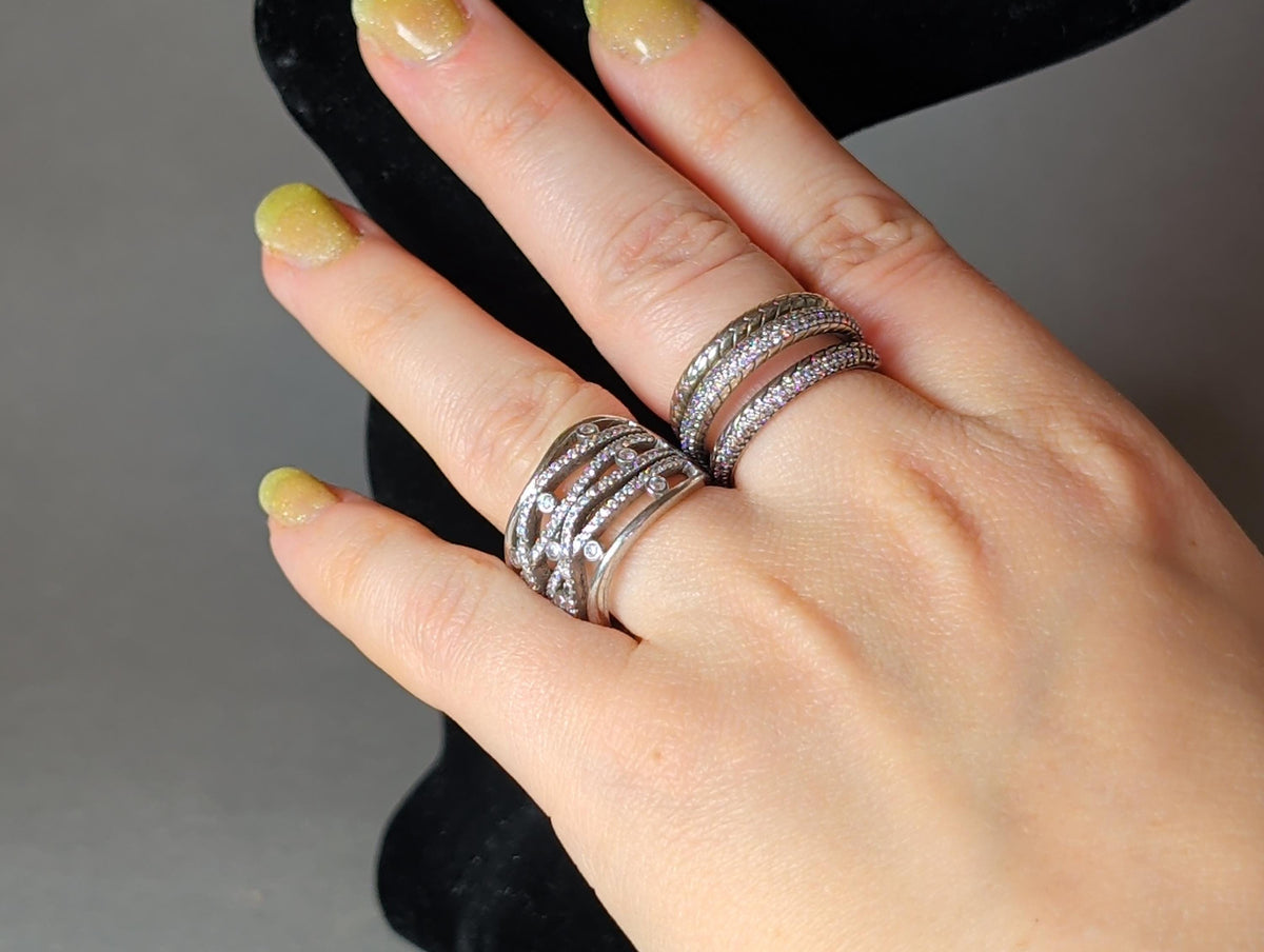 Ring 3 Kuppel mit Zirkonia-Pavé