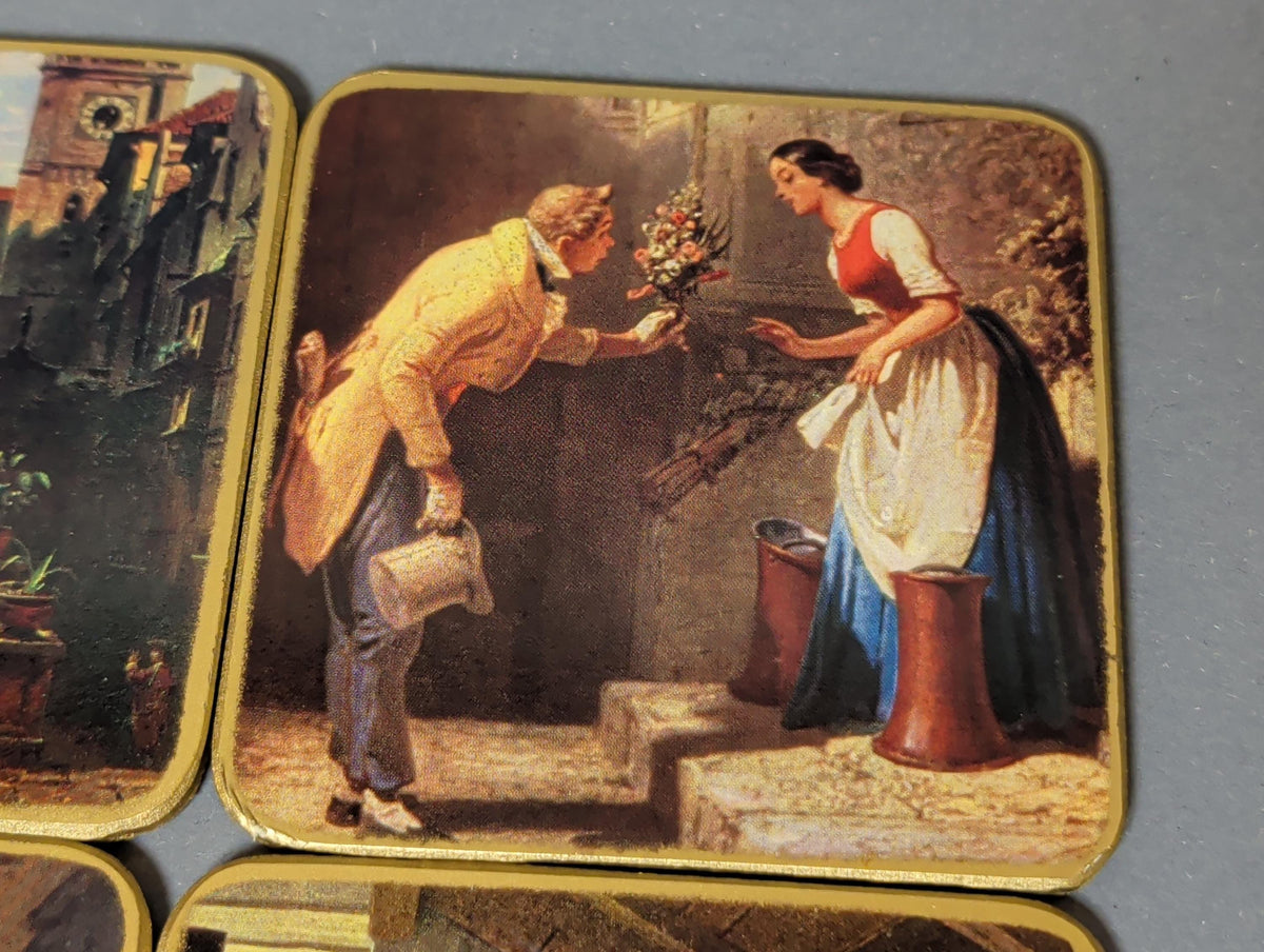 Geöffnete Box mit Untersetzern