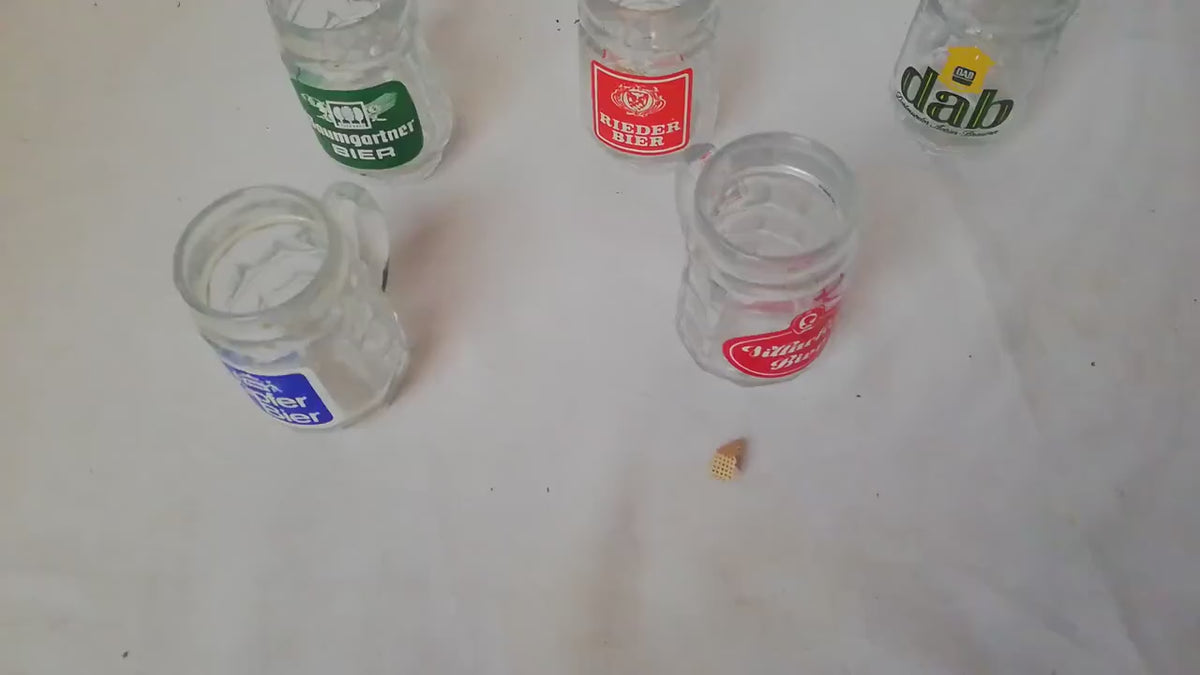 Shot glasses   5 st.  in the shape of a beer mug, vintage from Austria