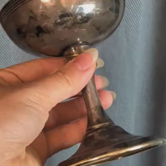 Antique Austrian Silver Plated Goblet P Tauers Sohne Vienna Chalice Small Vintage Tazza Brutalist Gothic Altar Cup Deco Circa 1900