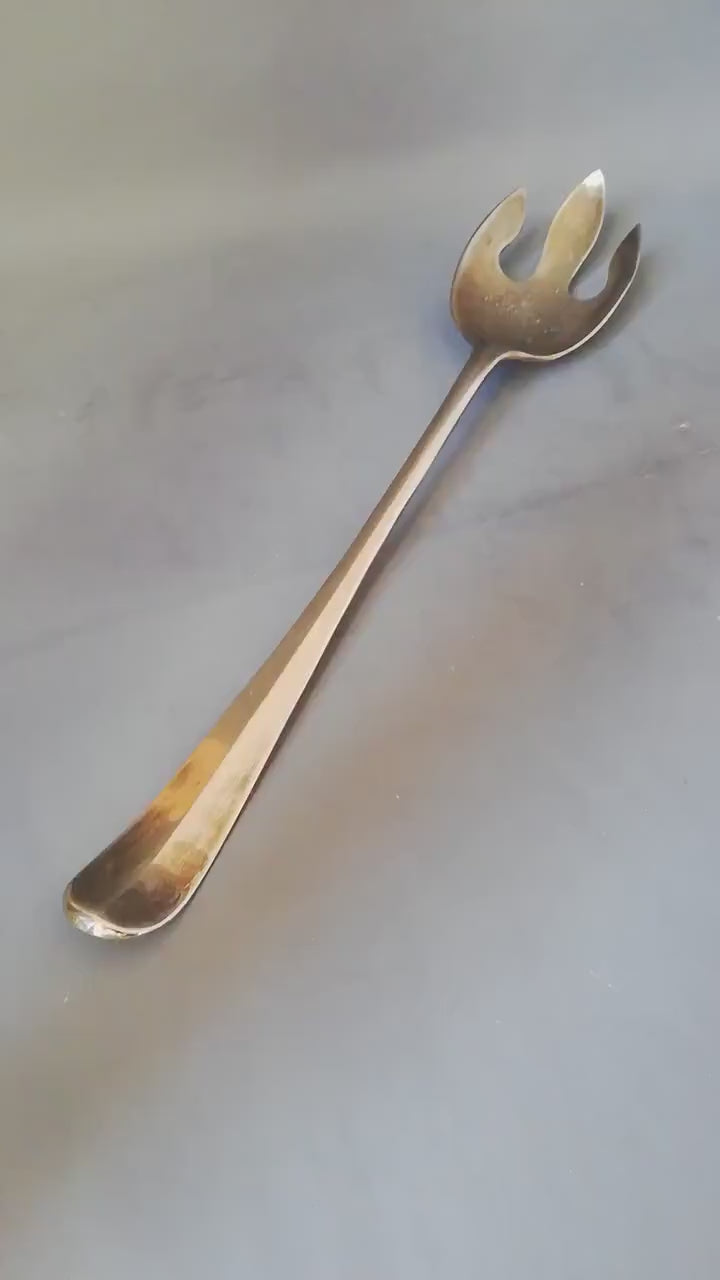 Large silver plated serving fork from Austria, vintage