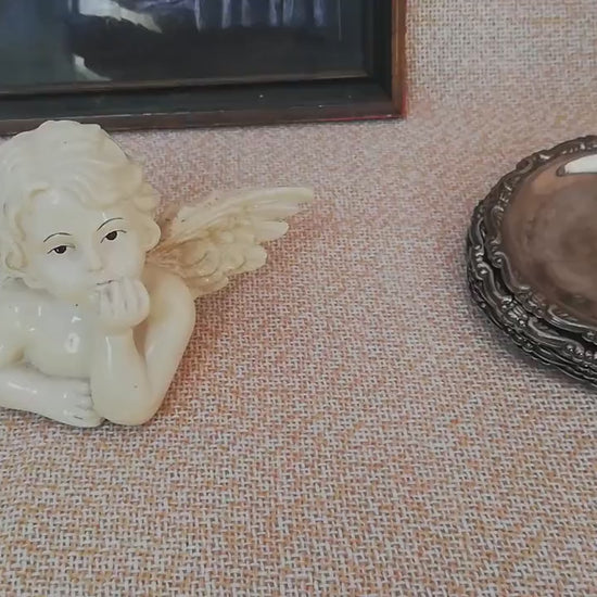 Ceramic angel white as a decorative object for your home. Vintage from Austria