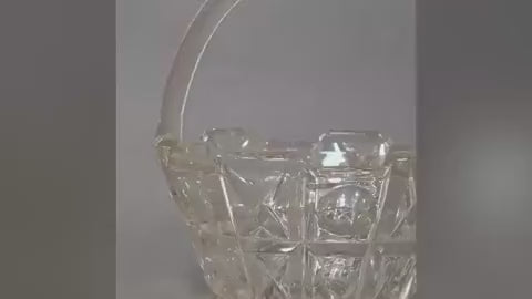 Vintage Clear Glass Basket Dish Pressed Glass Ring Holder Bonbonniere Decor
