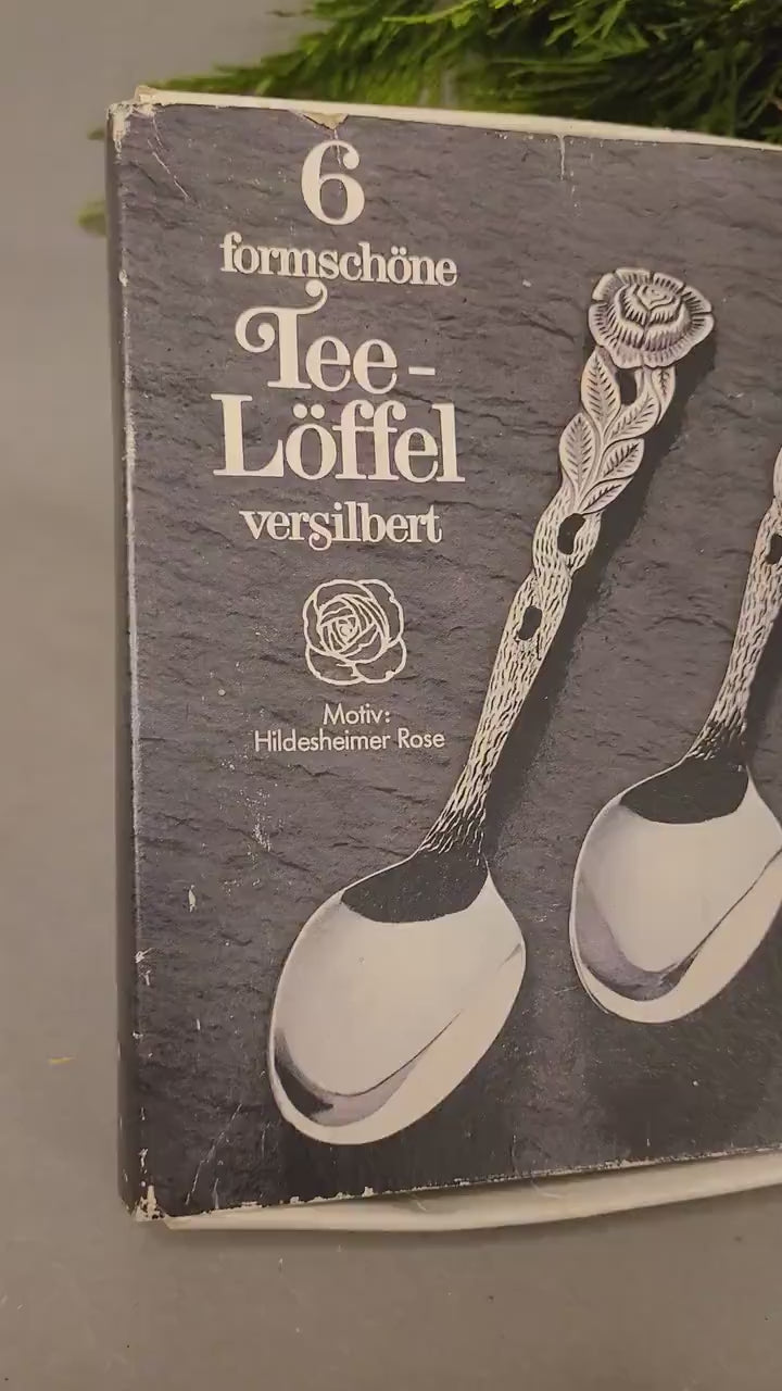 Vintage Teaspoon Set (6 pcs) "Hildesheimer Rose" – Silver-Plated Cutlery, German Quality, Collector's Gift