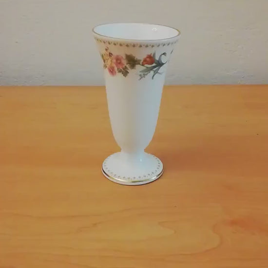 Elegant Wedgwood Bone China Porcelain Vase  - Limited Edition, Floral Decor Underglaze Painting